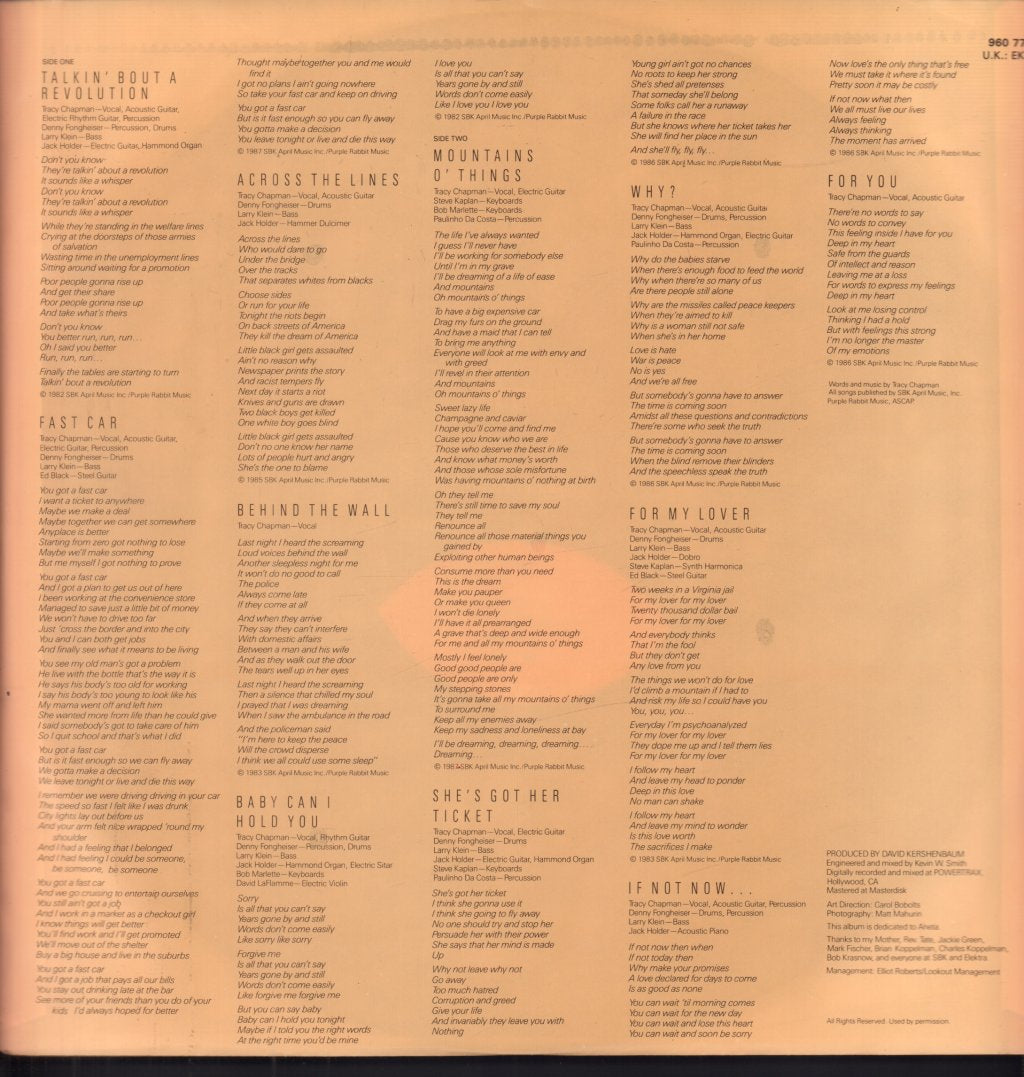 Tracy Chapman - Tracy Chapman - Lp