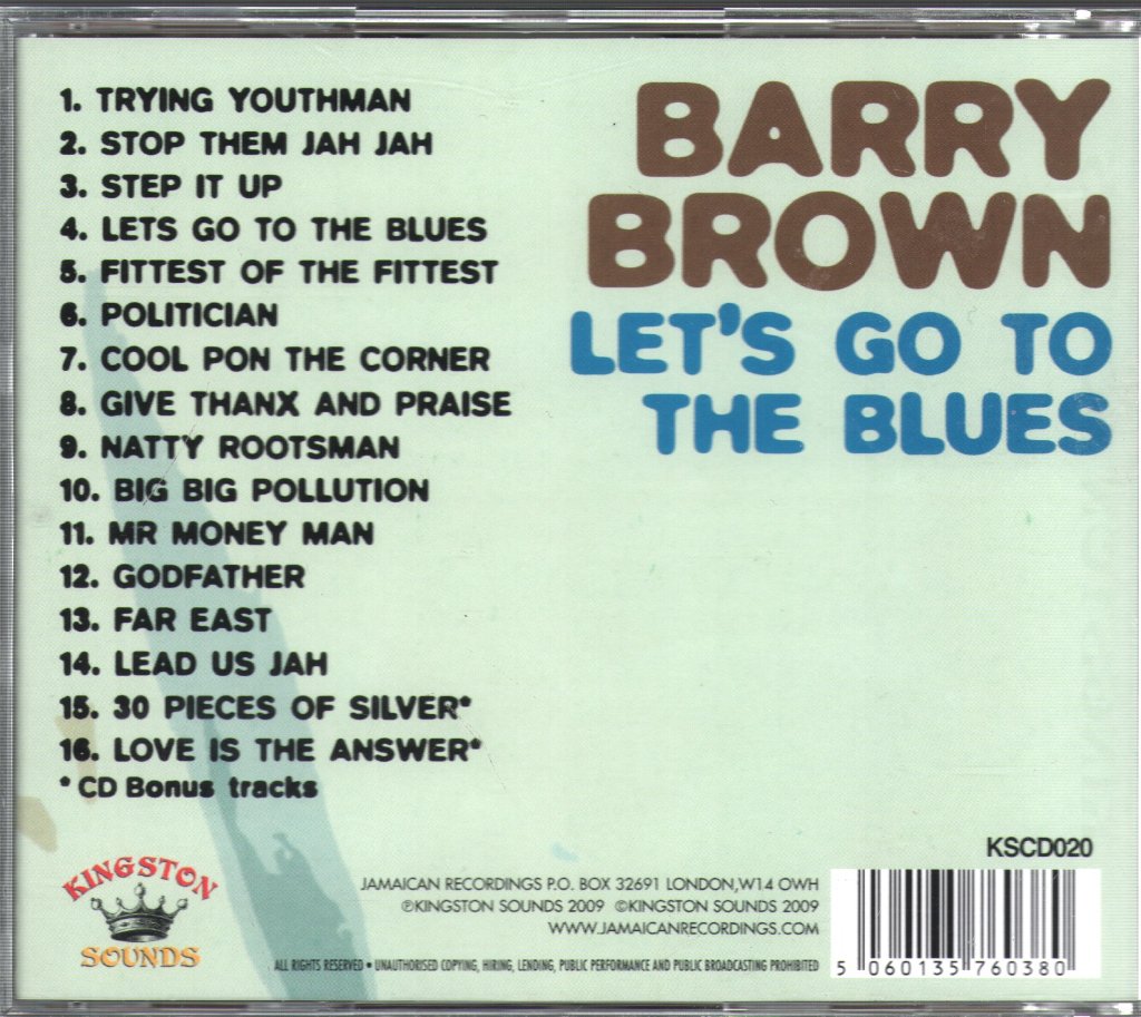 Barry Brown - Let's Go To The Blues - Cd