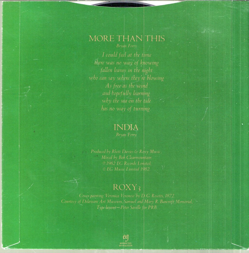Roxy Music - More Than This - 7 Inch
