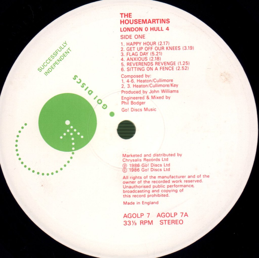 Housemartins - London 0 Hull 4 - Lp