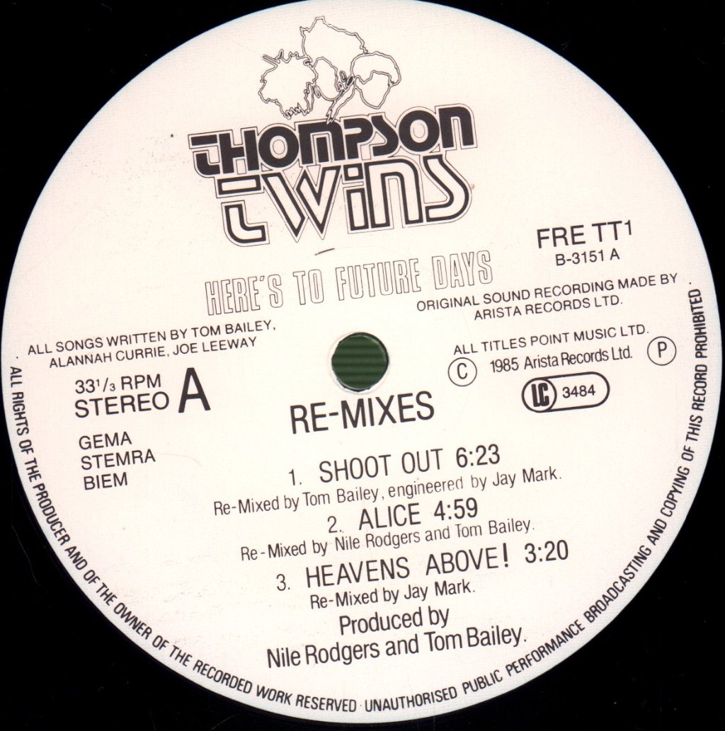 Thompson Twins - Here's To Future Days - Double Lp