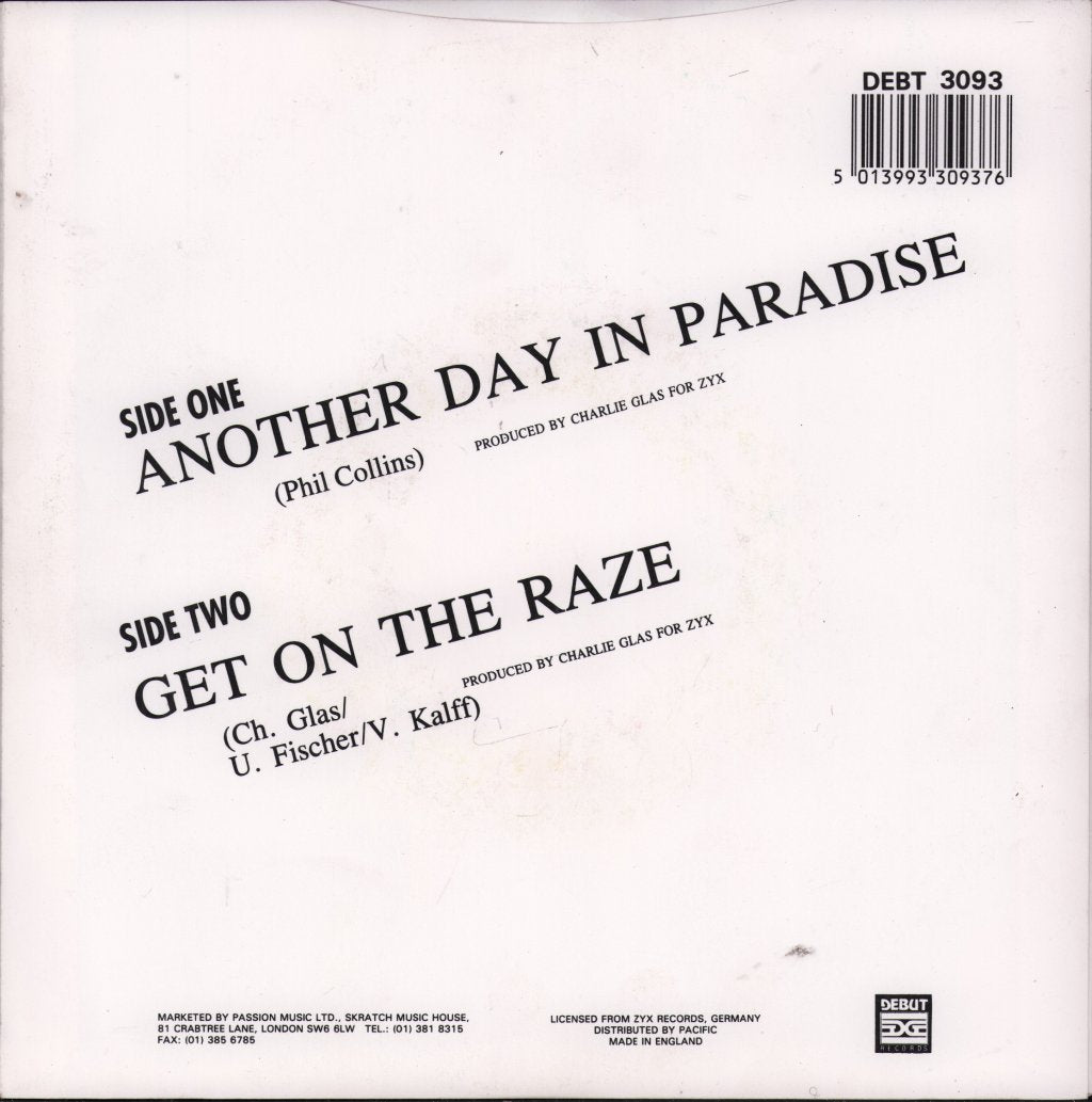 Jam Tronik - Another Day In Paradise - 7 Inch