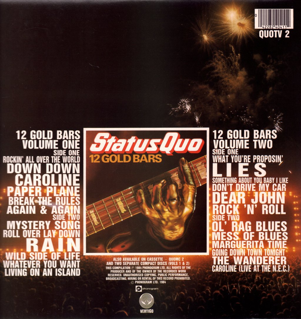 Status Quo - 12 Gold Bars Volume 1+1 - Double Lp