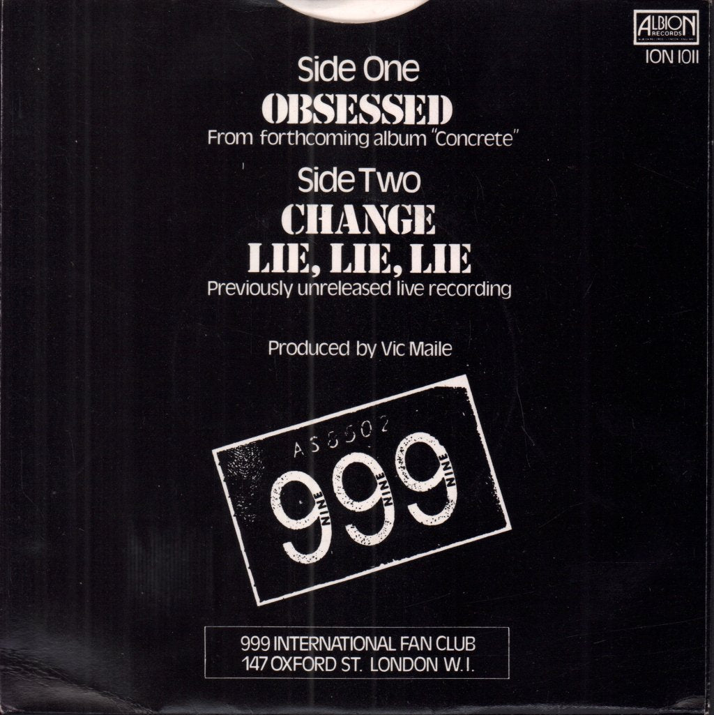 999 - Obsessed - 7 Inch