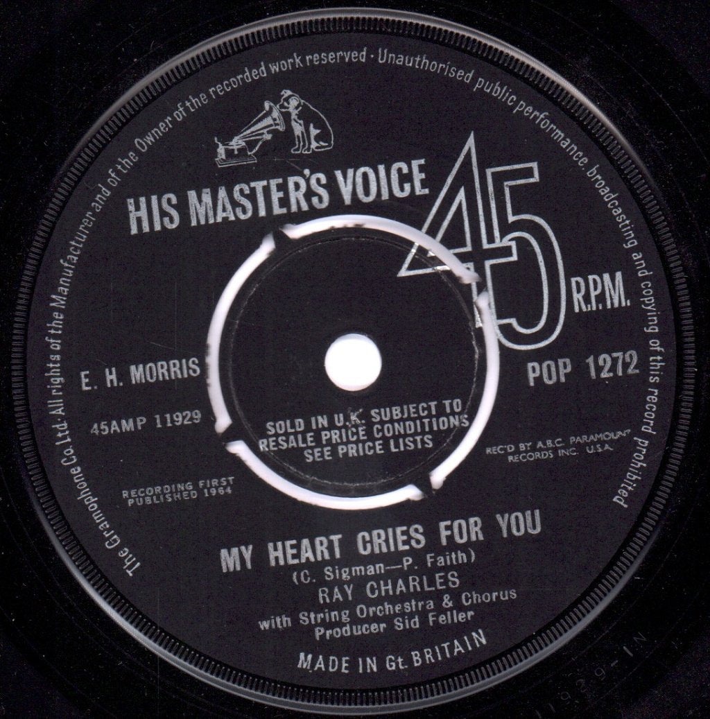 Ray Charles - My Heart Cries For You - 7 Inch