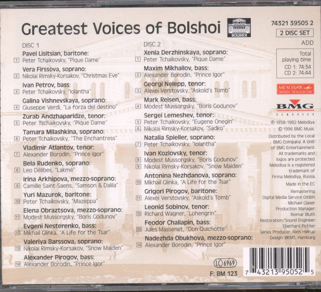 Various Artists - Greatest Voices Of Bolshoi - Double Cd