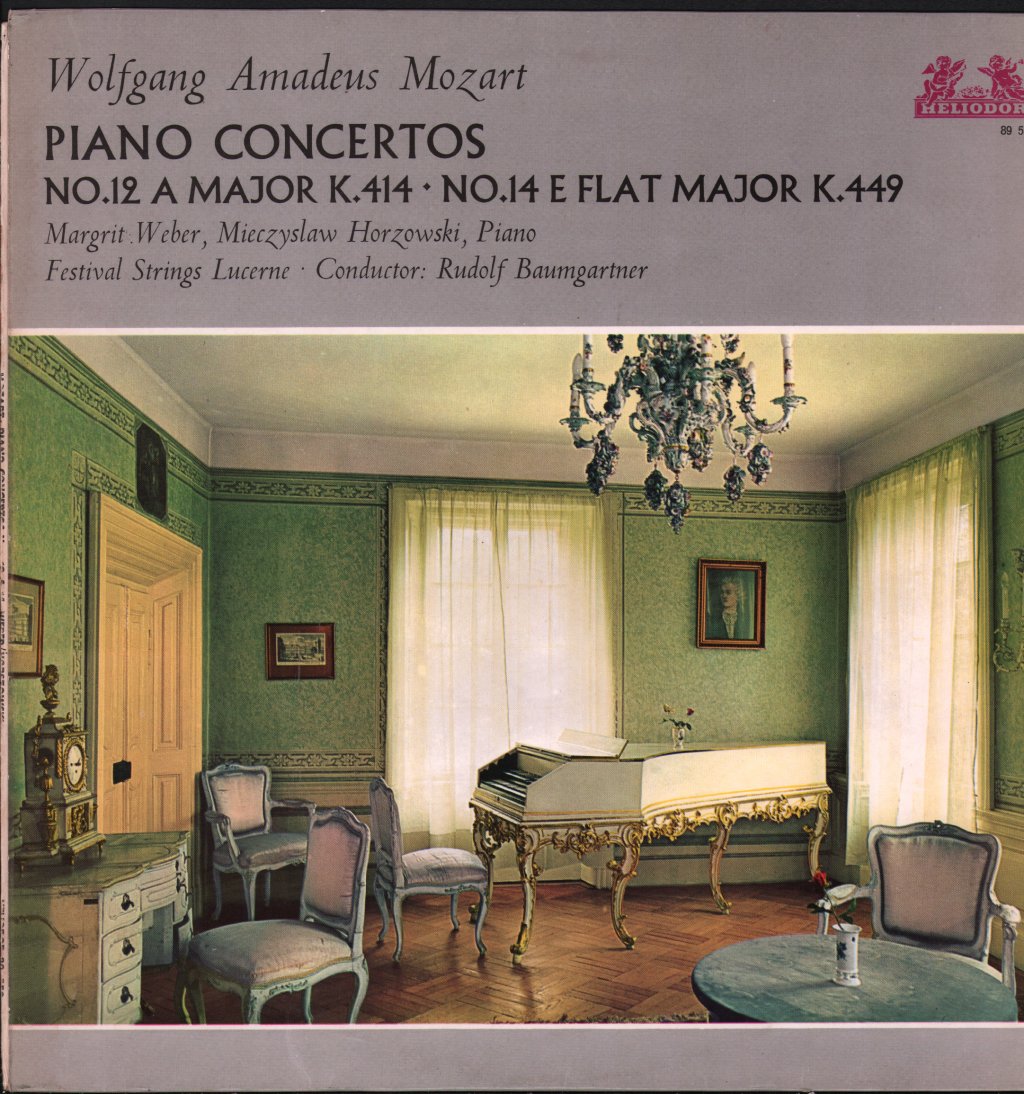 Margrit Weber / Mieczyslaw Horszowski / Festival Strings Lucerne / Rudolf Baumgartner - Piano Concertos (No.12 A-Major K414 - No.14 E Flat-Major K449) - Lp