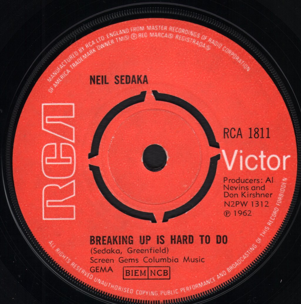 Neil Sedaka - Breaking Up Is Hard To Do - 7 Inch