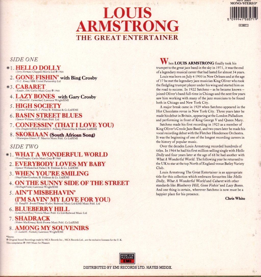 Louis Armstrong - Great Entertainer - Lp