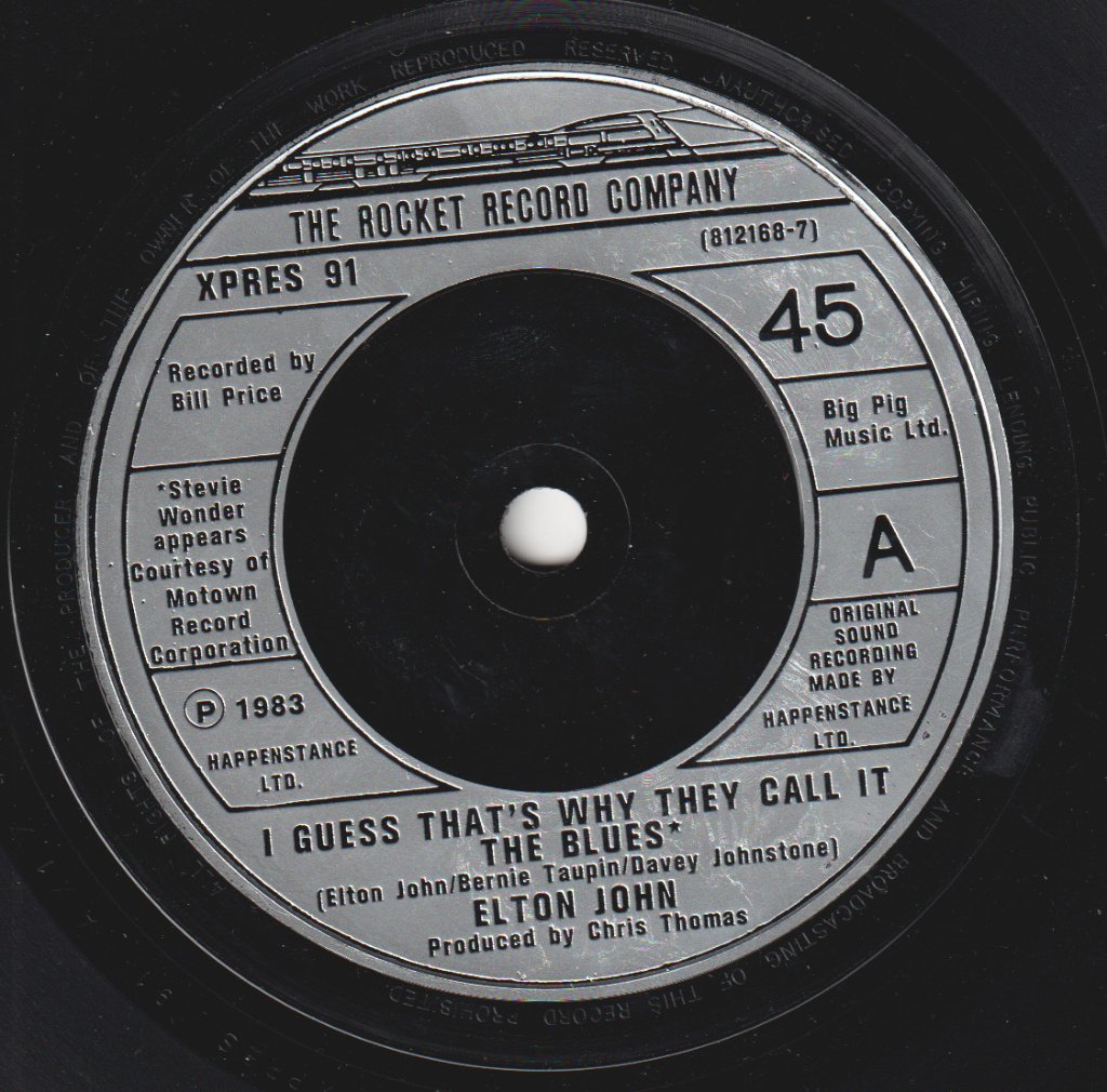 Elton John - I Guess That's Why They Call It The Blues - 7 Inch