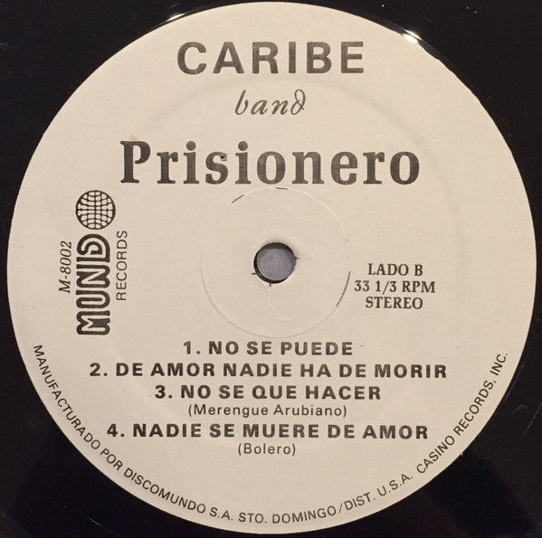 Caribe Band - Prisionero - Lp