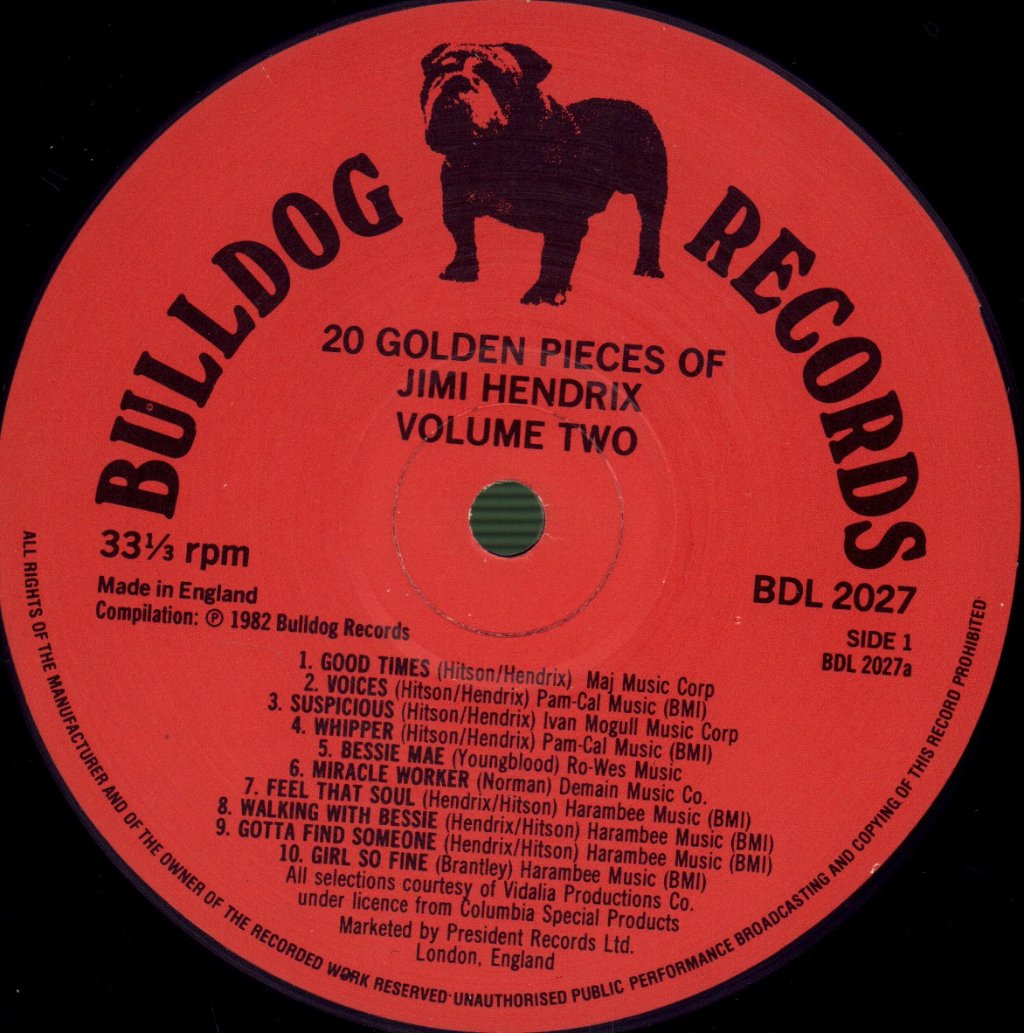 Jimi Hendrix - 20 Golden Pieces Of Volume Two - Lp
