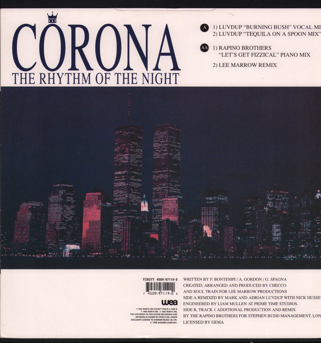 Corona - Rhythm Of The Night - 12 Inch