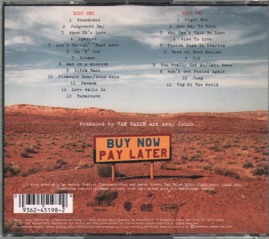 Van Halen - Live: Right Here, Right Now. - Double Cd