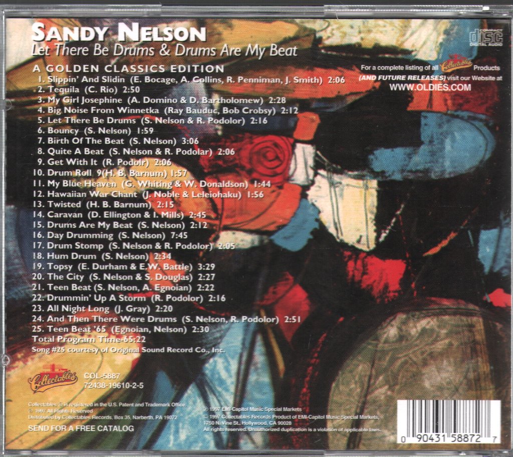 Sandy Nelson - Let There Be Drums & Drums Are My Beat - Cd