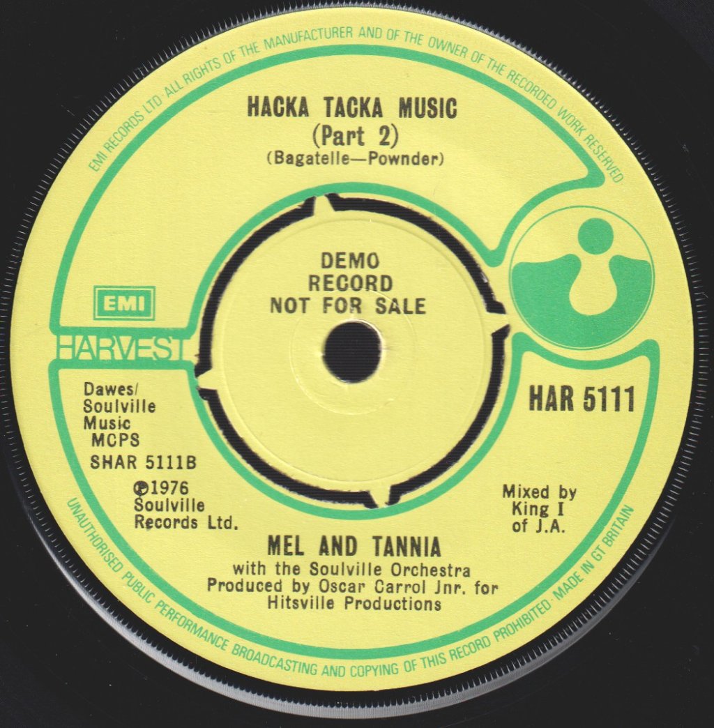 Mel And Tannia - Hacka Tacka Music - 7 Inch