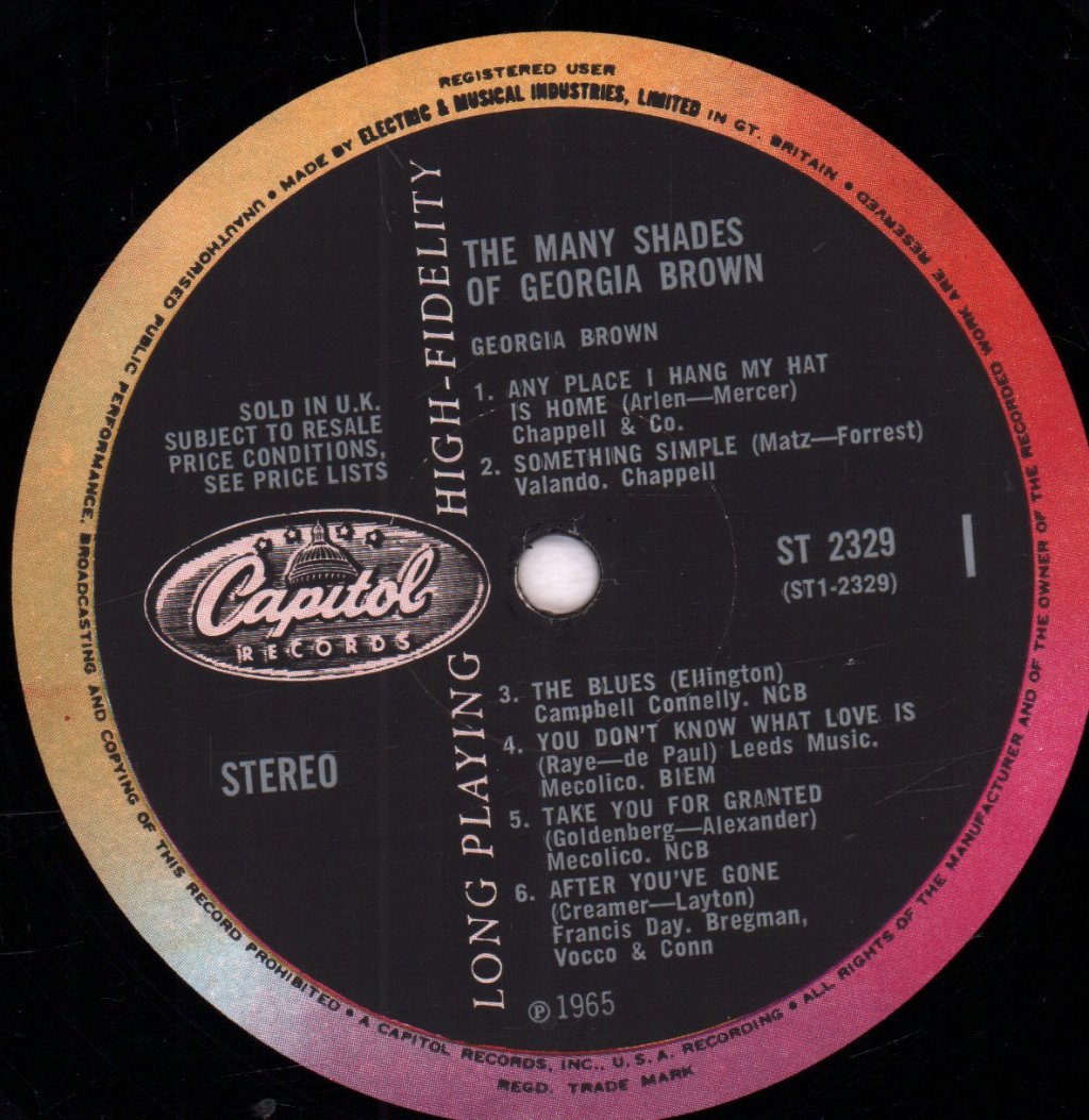 Georgia Brown - Many Shades Of Georgia - Lp