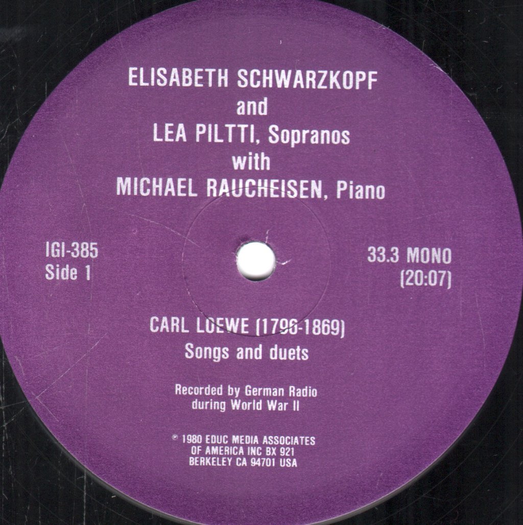 Elisabeth Schwarzkopf / Michael Raucheisen / Lea Piltti - Songs And Duets - Lp