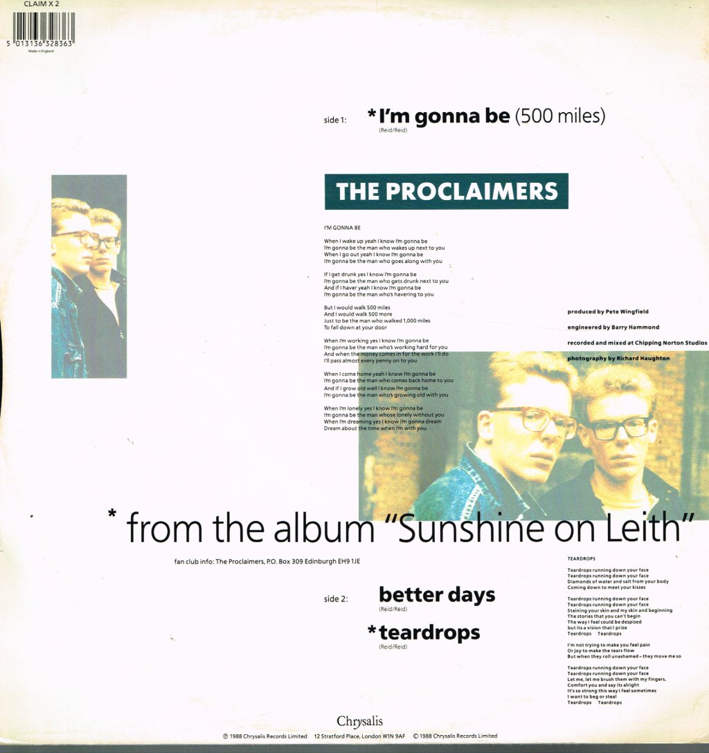 Proclaimers - I'm Gonna Be (500 Miles) - 12 Inch