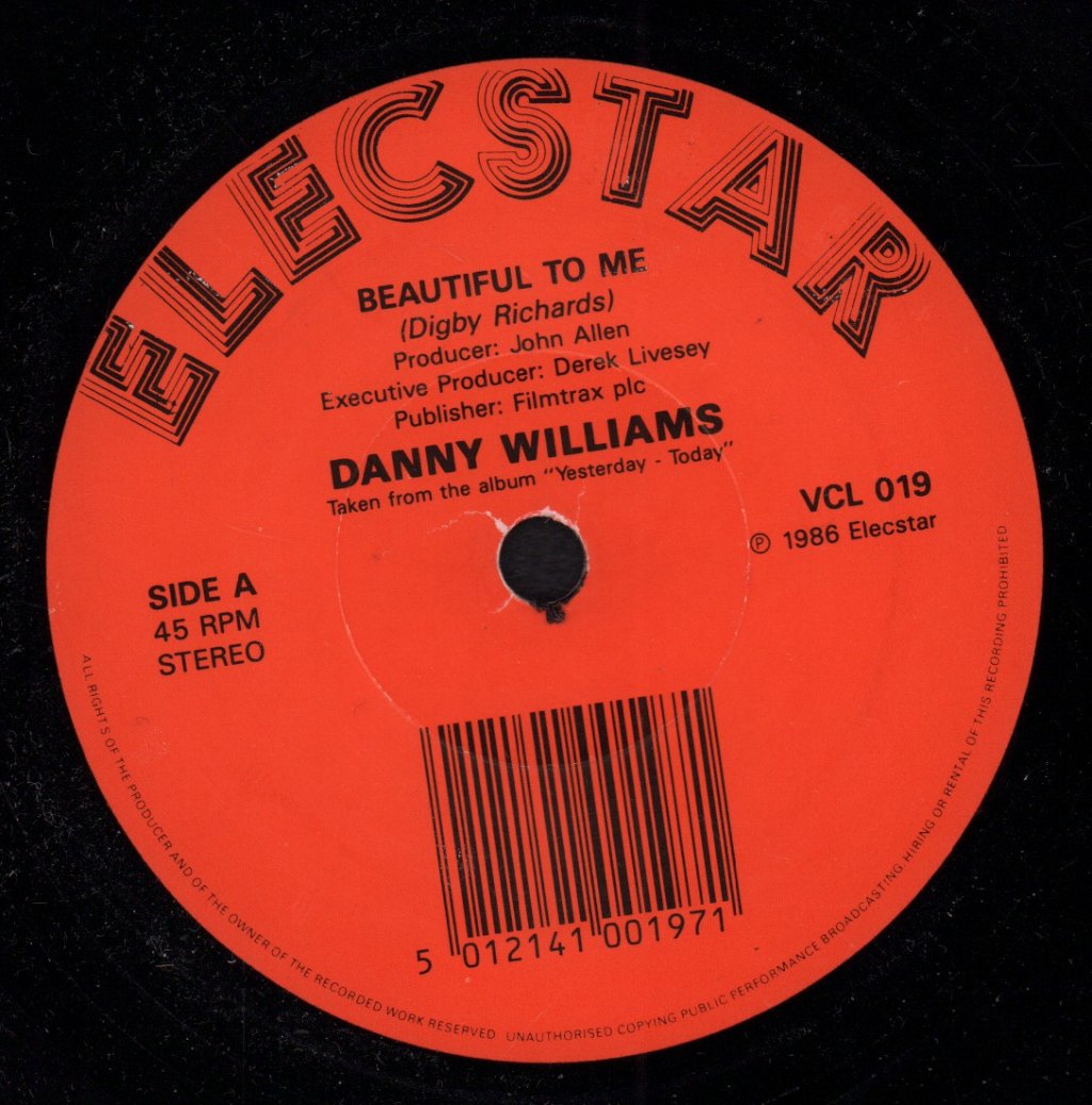 Danny Williams - Beautiful To Me - 7 Inch