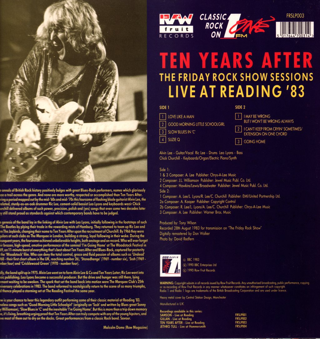 Ten Years After - Live At Reading '83 (The Friday Rock Show Sessions) - Lp