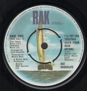 Hot Chocolate - I'll Put You Together Again - 7 Inch