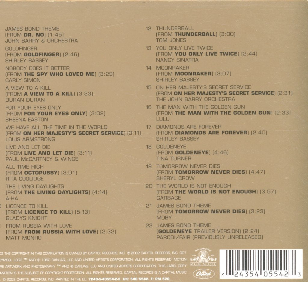 Various Artists - Best Of James Bond - 40th Anniversary Edition - Cd