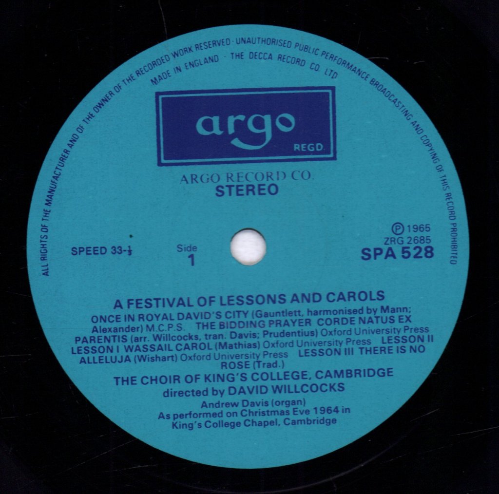 King's College Choir Of Cambridge - A Festival Of Lessons And Carols - Lp