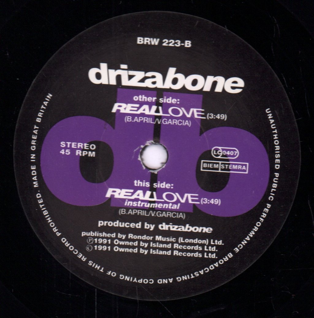 Drizabone - Real Love - 7 Inch