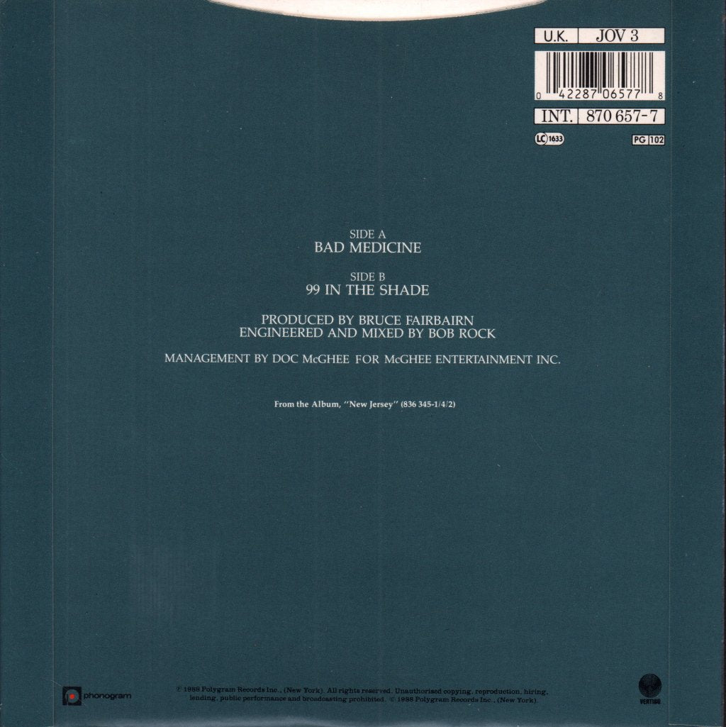 Bon Jovi - Bad Medicine - 7 Inch