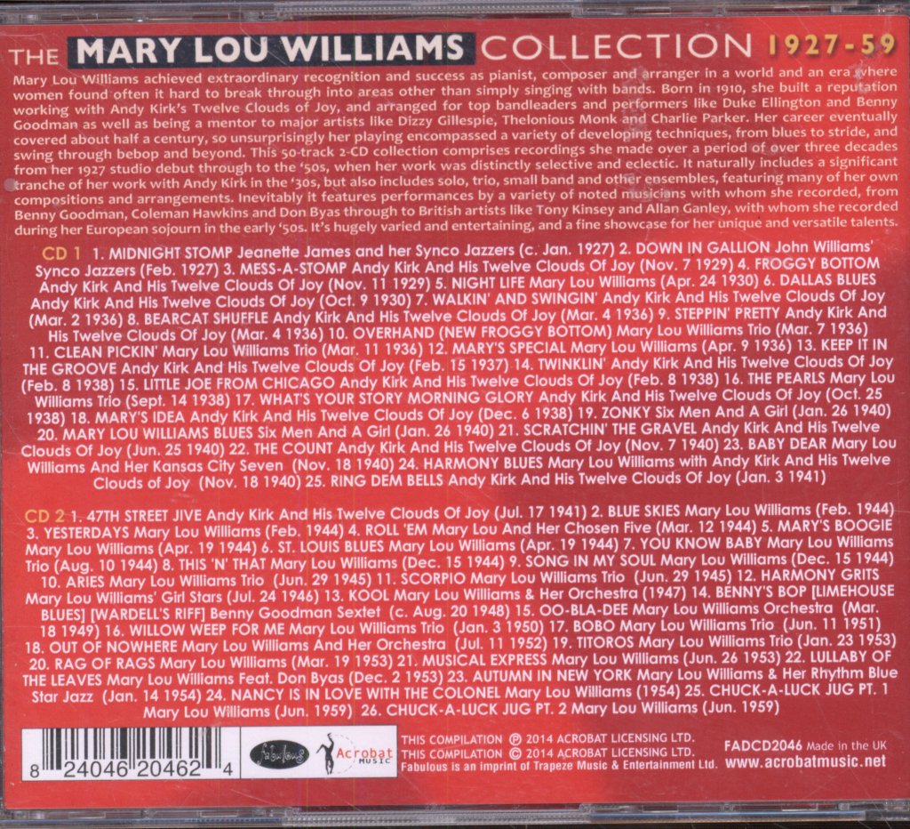 Mary Lou Williams - Mary Lou Williams Collection 1927-59 - Cdr
