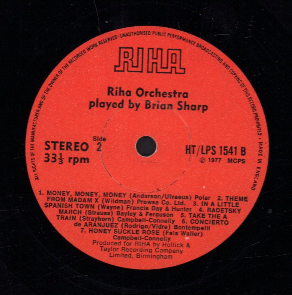 Brian Sharp - Riha Orchestra Played By - Lp