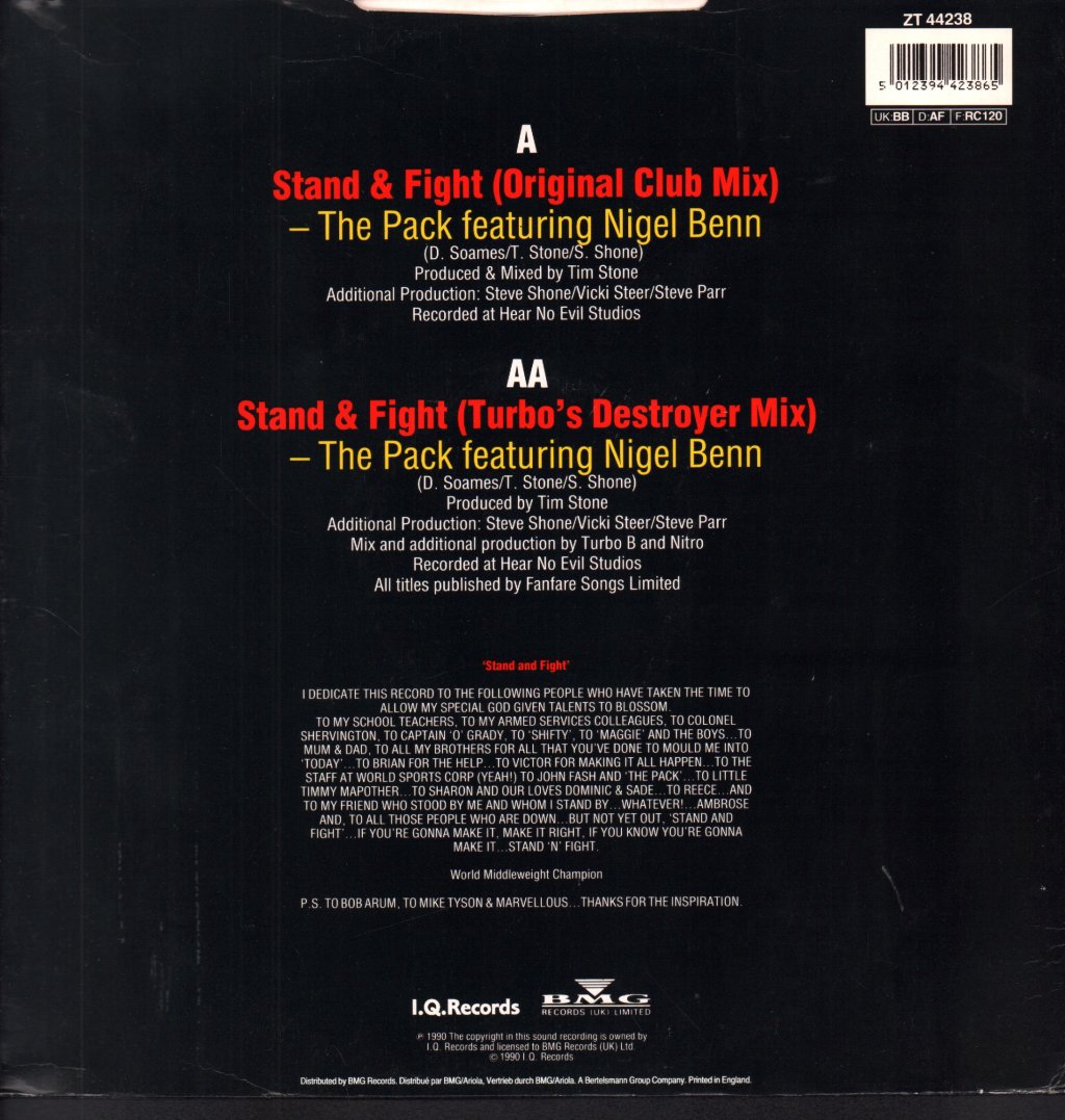 Pack Featuring Nigel Benn - Stand And Fight - 12 Inch