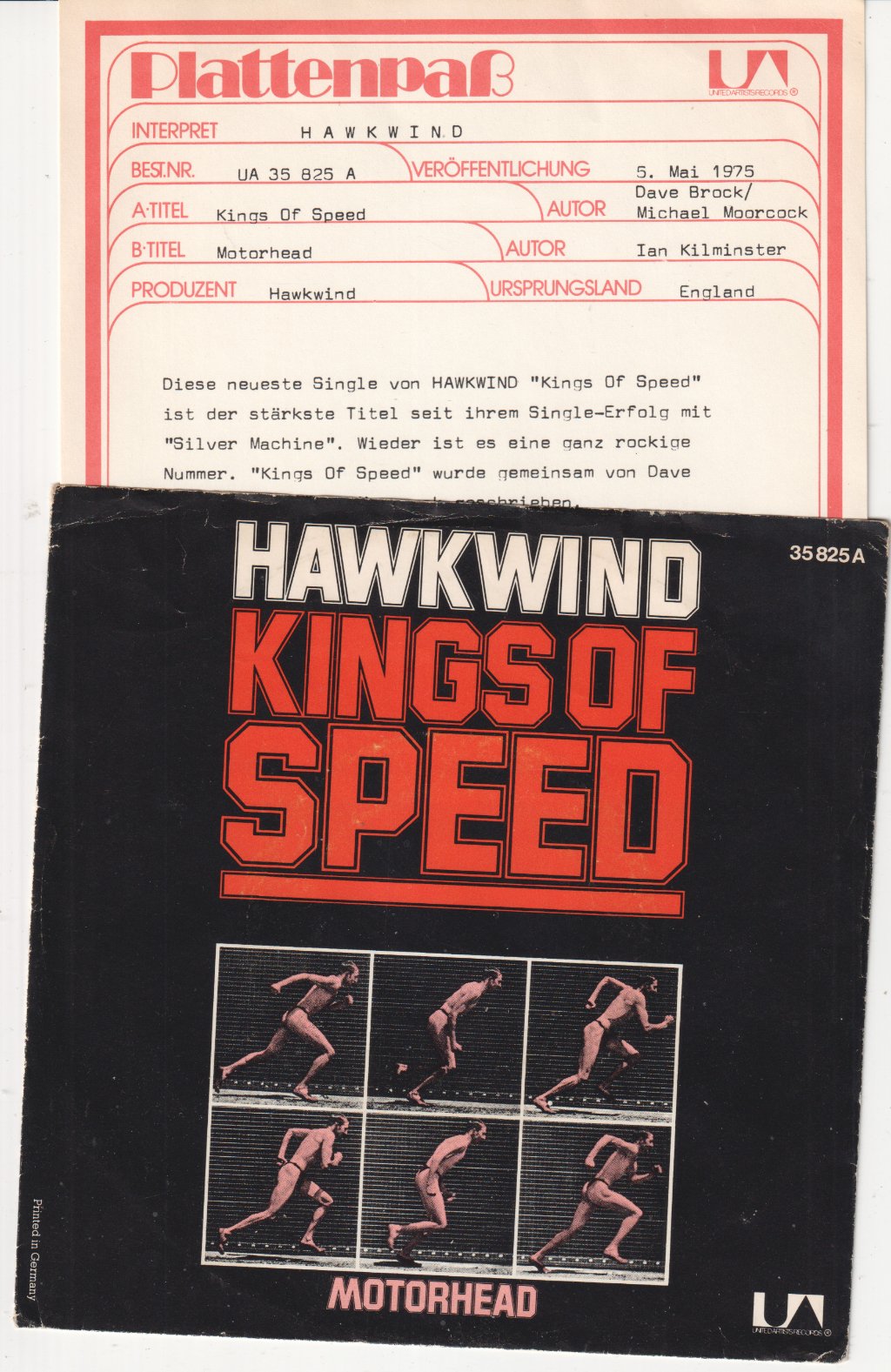 Hawkwind - Kings Of Speed - 7 Inch