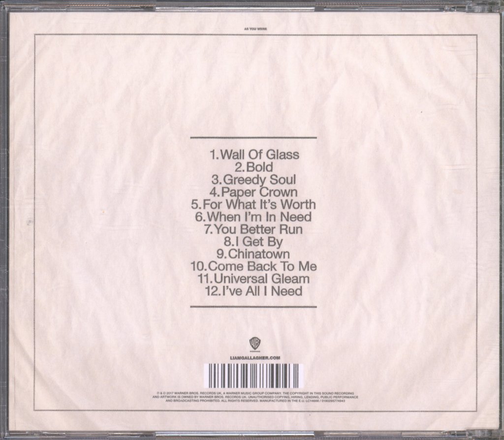 Liam Gallagher - As You Were - Cd