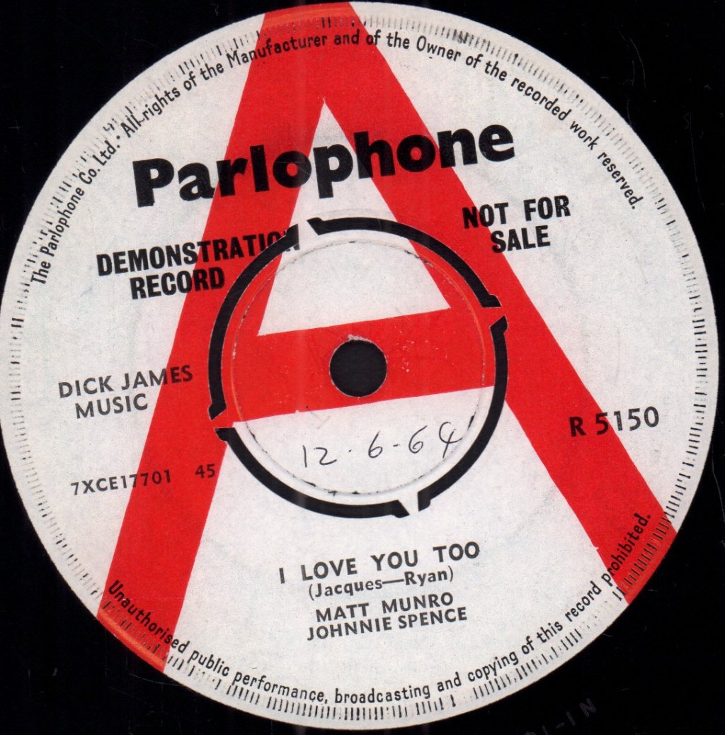 Matt Monro - I Love You Too - 7 Inch