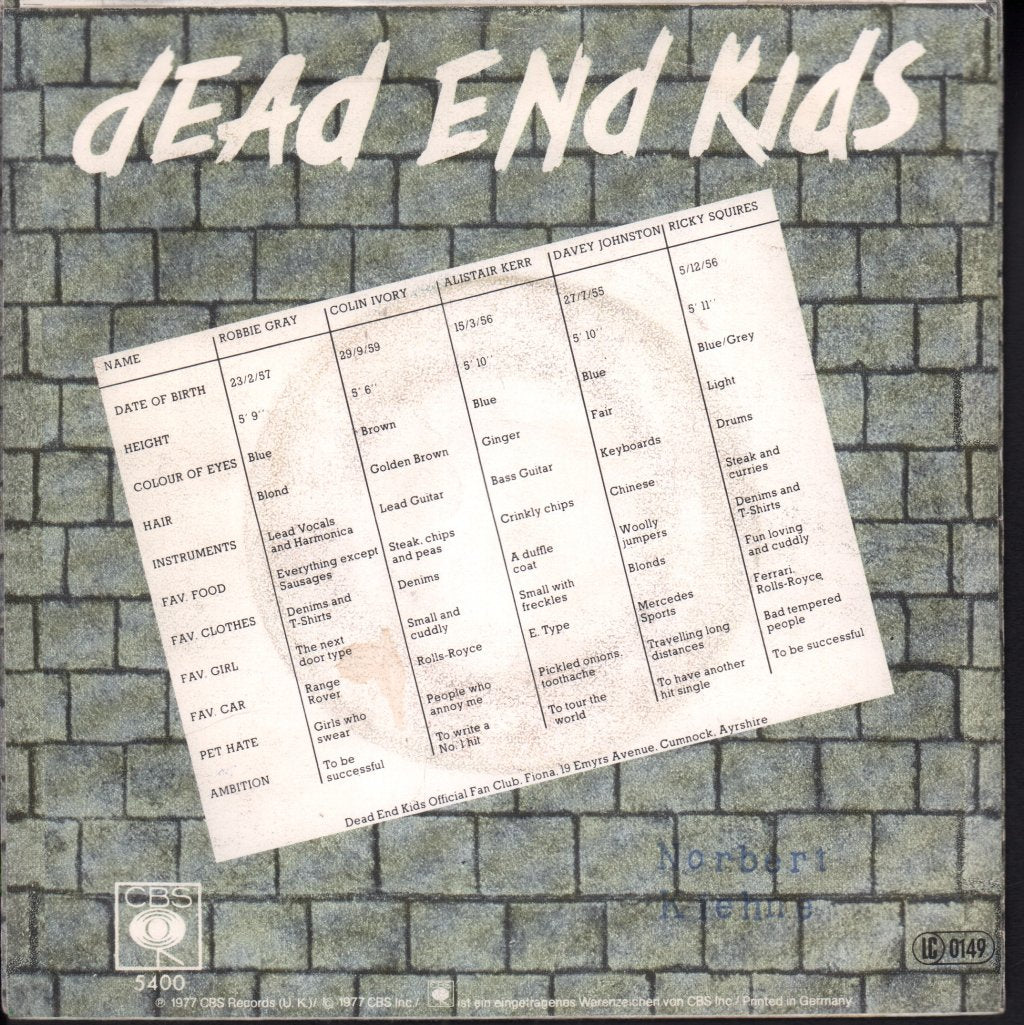 Dead End Kids - Breakaway - 7 Inch