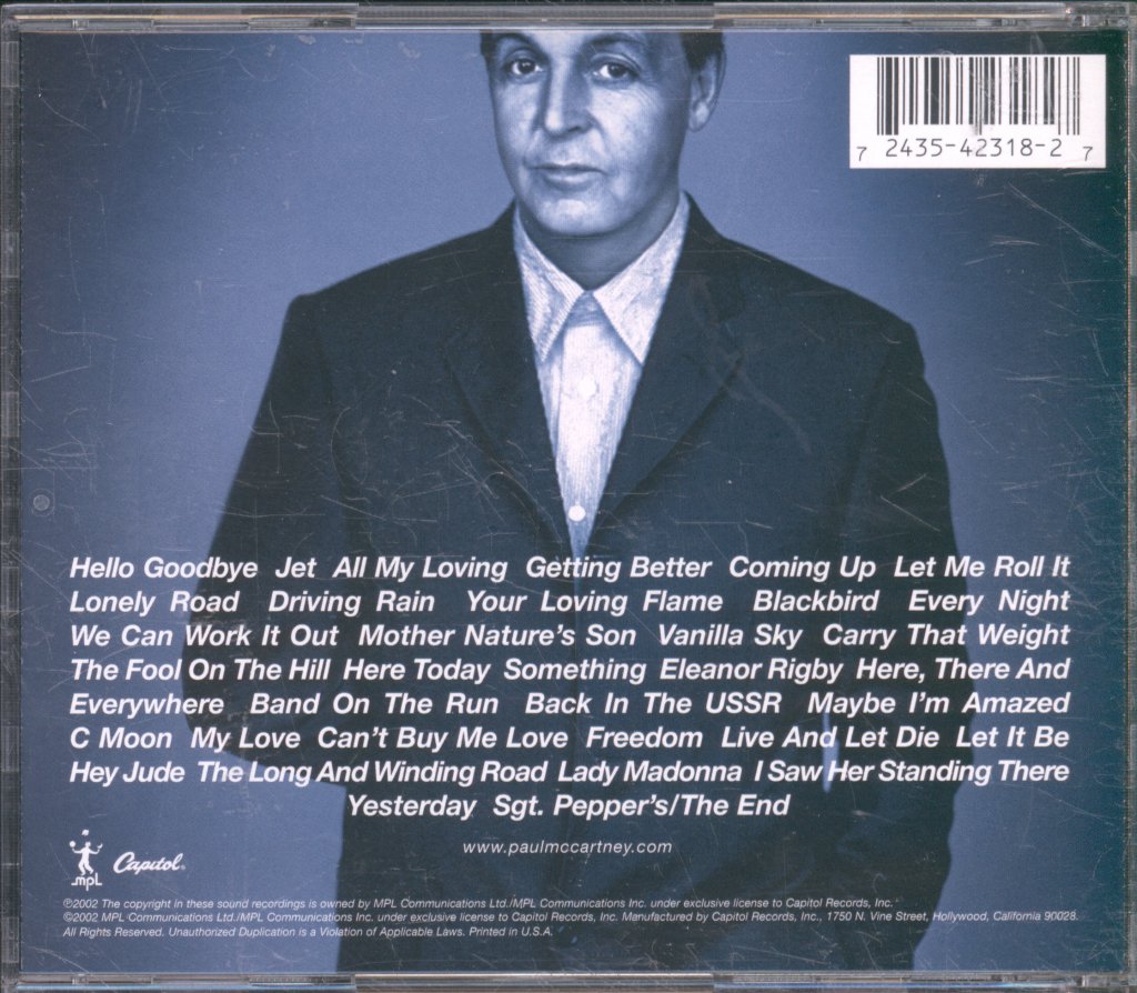 Paul McCartney - Back In The U.S. - Double Cd