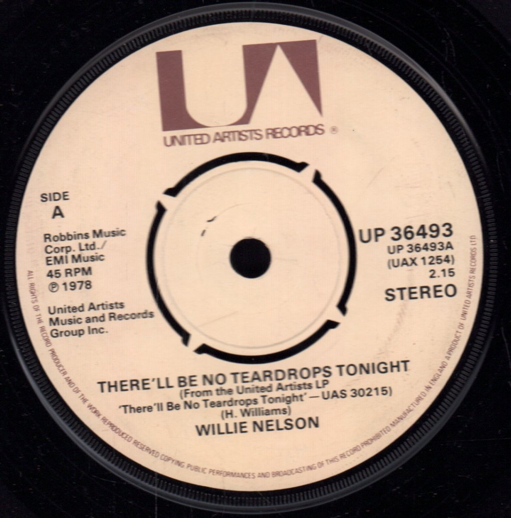Willie Nelson - There'll Be No Teardrops Tonight - 7 Inch