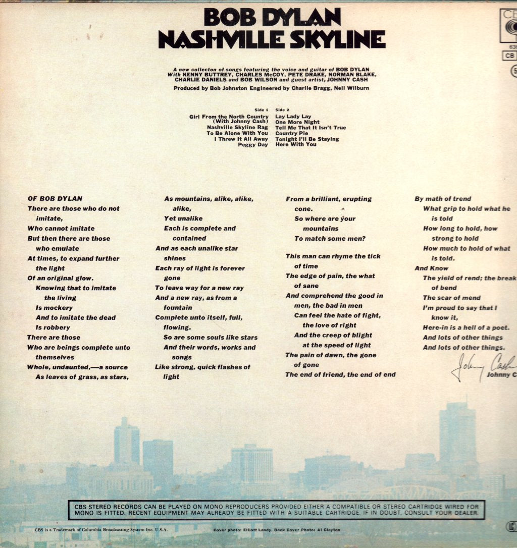 Bob Dylan - Nashville Skyline - Lp