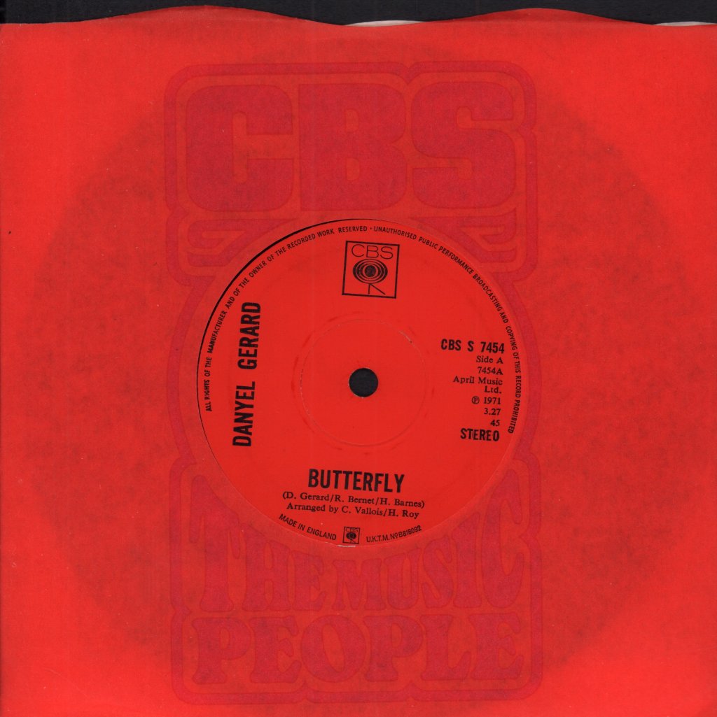 Danyel Gerard - Butterfly - 7 Inch