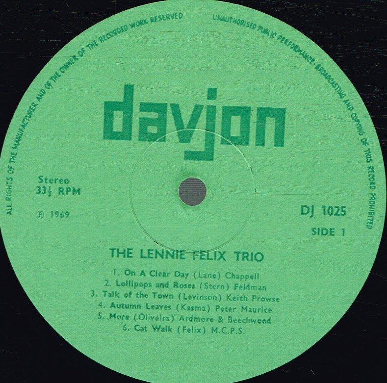 Lennie Felix Trio - After Hours - Lp
