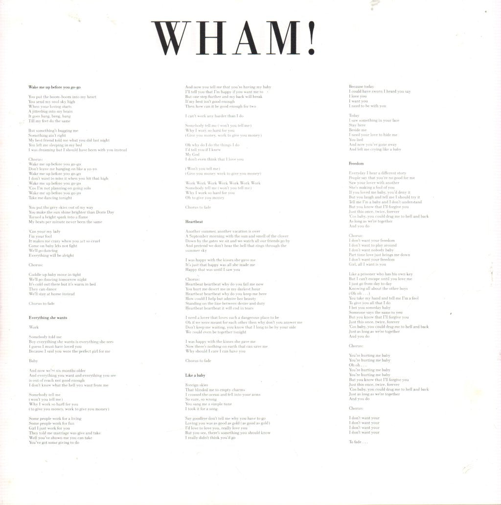 Wham - Make It Big - Lp