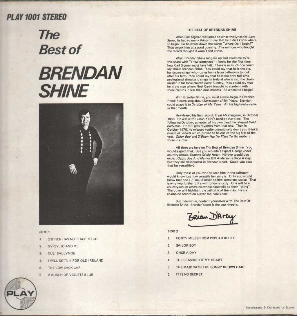 Brendan Shine - Best Of Brendan Shine - Lp