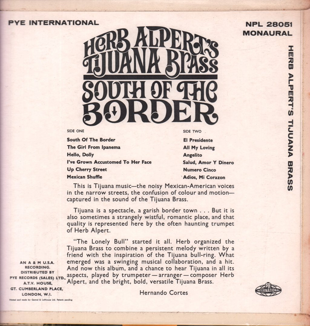 Herb Alpert And The Tijuana Brass - South Of The Border - Lp