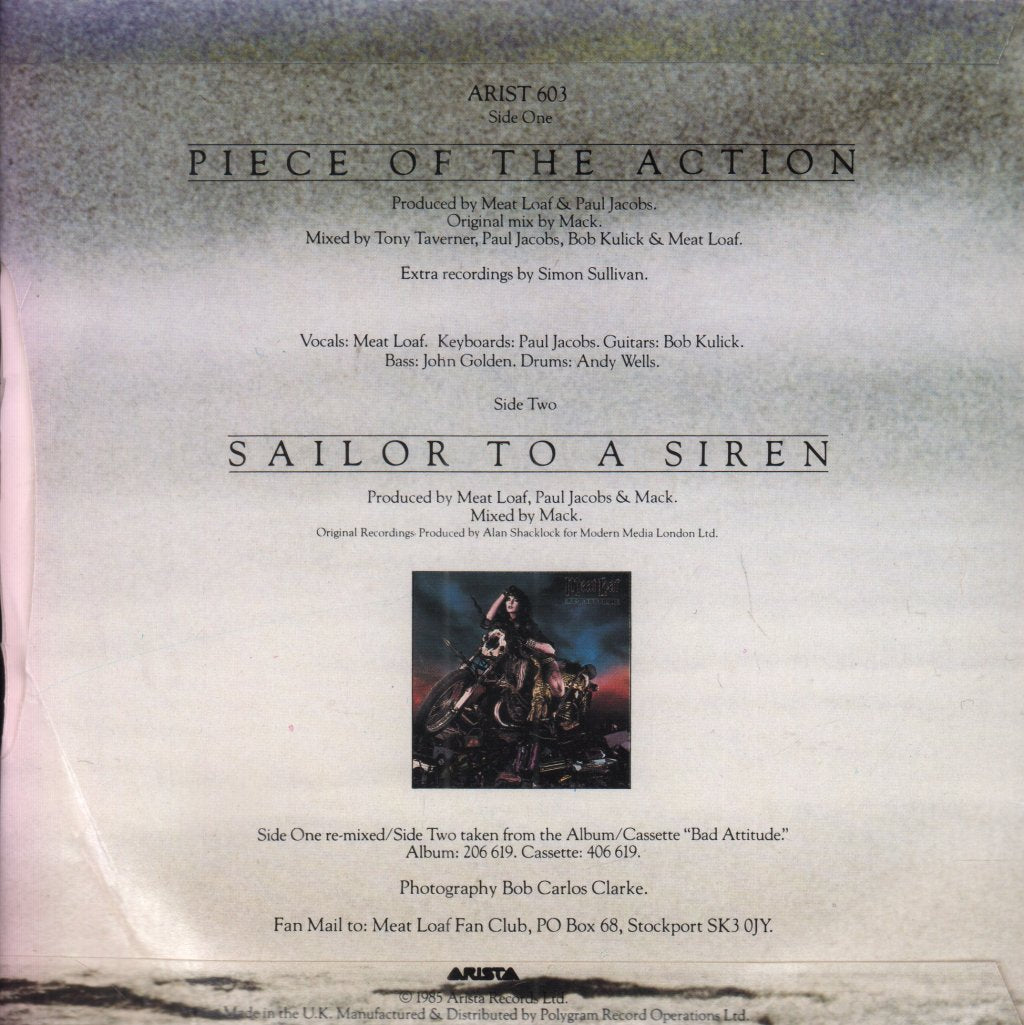 Meat Loaf - Piece Of The Action - 7 Inch