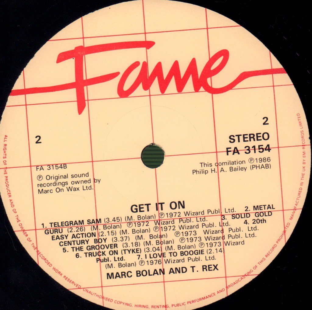 Marc Bolan And T Rex - Get It On - Lp