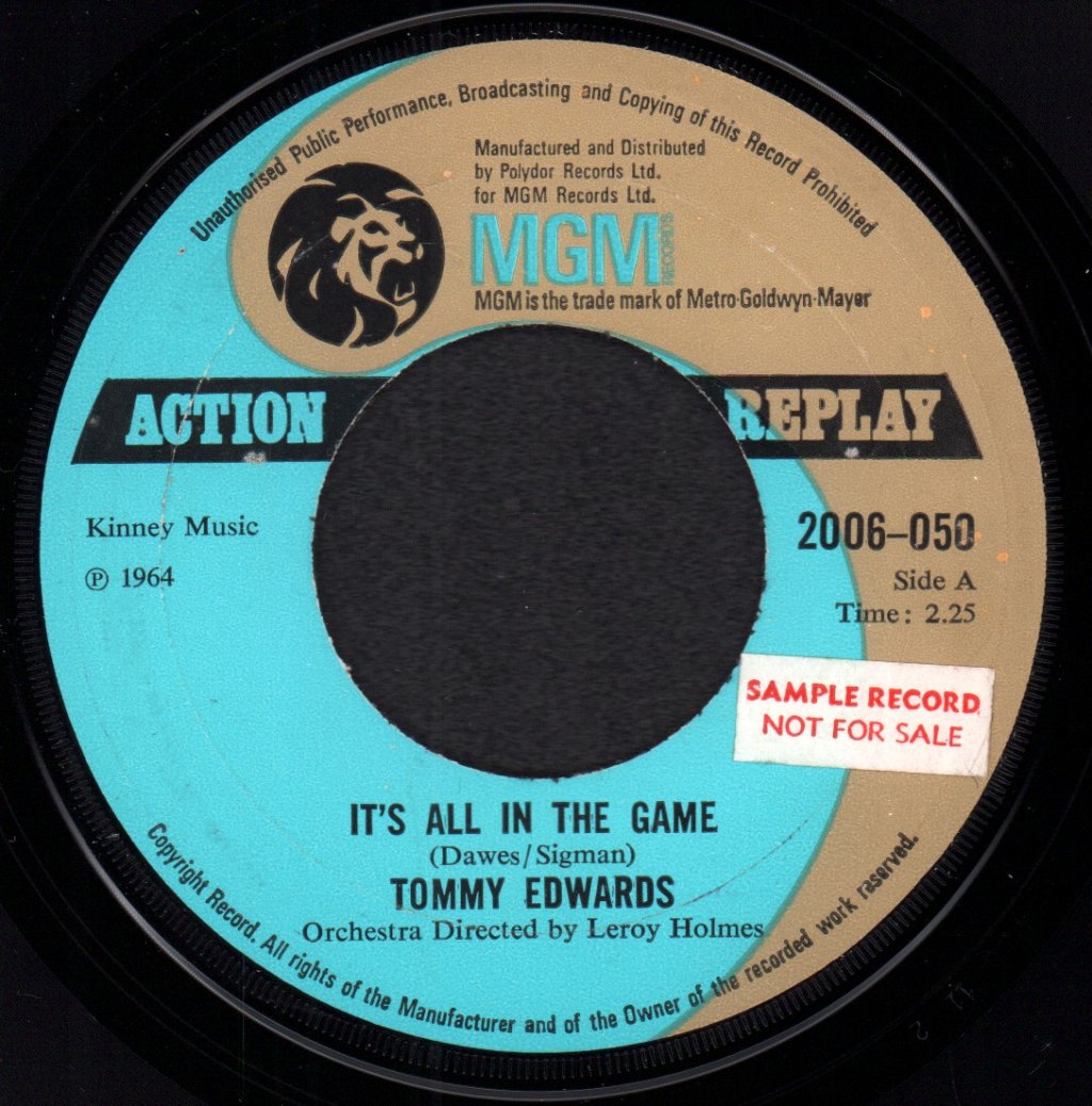 Tommy Edwards - It's All In The Game - 7 Inch