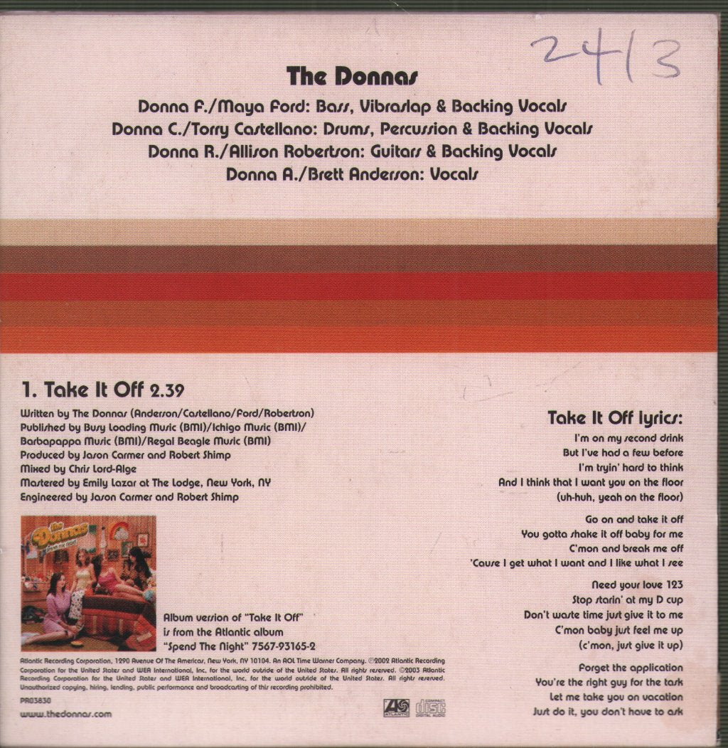 Donnas - Take It Off - Cd