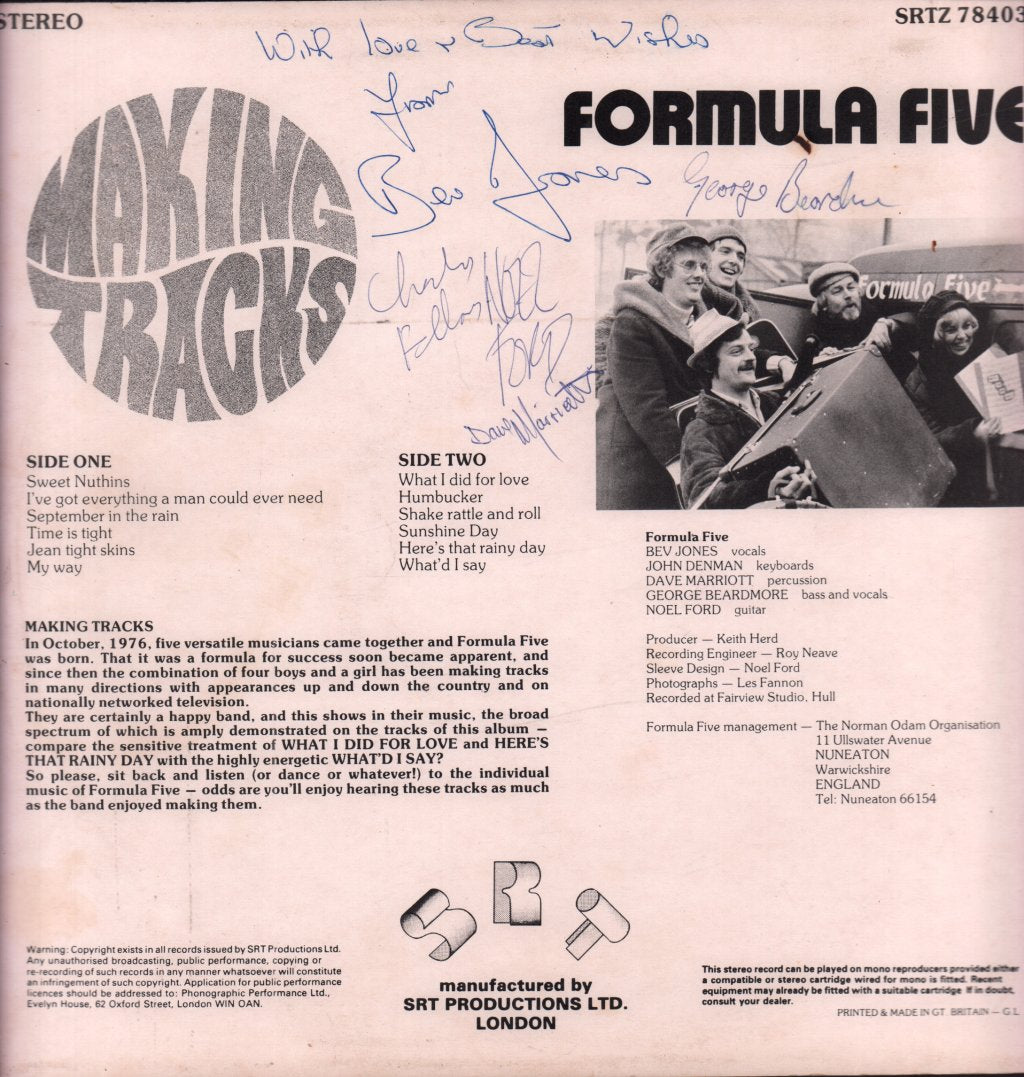 Formula Five - Making Tracks - Lp